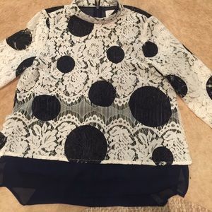 Anthropology Polka Dot Lace Blouse. Size 4